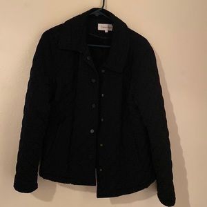 Black snap on coat